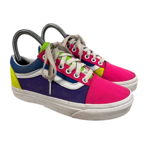 Vans Women's Neon Color Block Old Skool Sneaker Size 5 - Picture 1 of 9